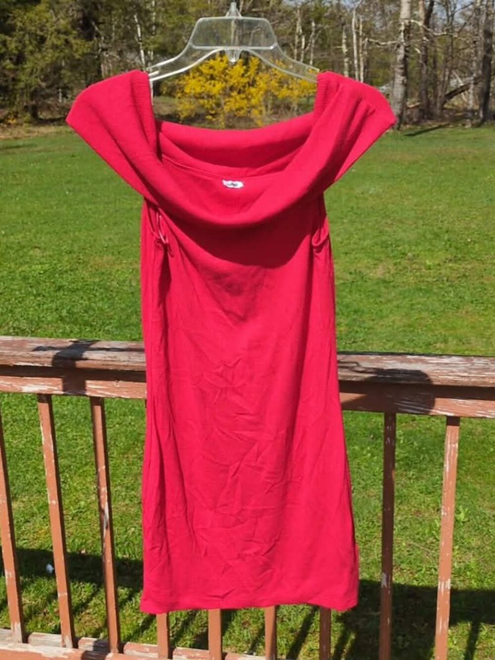 Garage Red Modal Cowl Neck Sleeveless Blouse Sz M Supersoft Basic Staple Shell